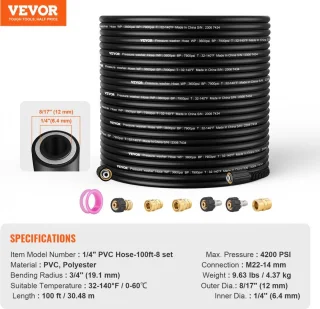 leidingreinigingsslangenset M22 14mm 19.1mm hogedrukreiniger toebehoren