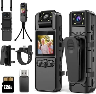 Lìon® bodycam 128GB mini action camera zwart