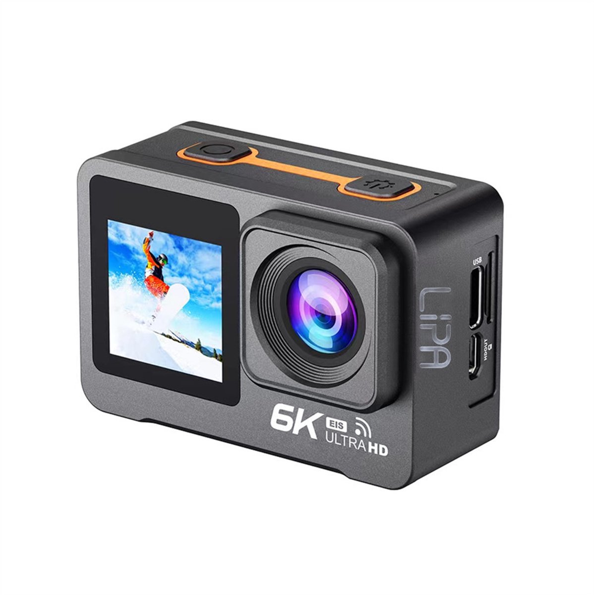 Lipa AT-M82TR 6K Actioncamera Dual Screen Wifi