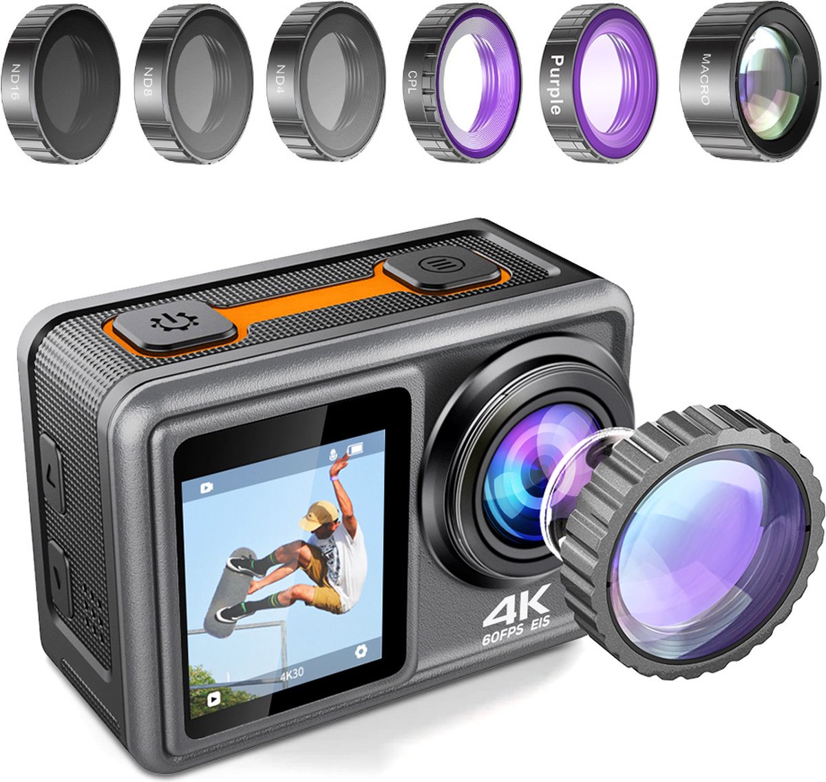 Lipa AT-S81ER 4K Dual Screen Action Camera
