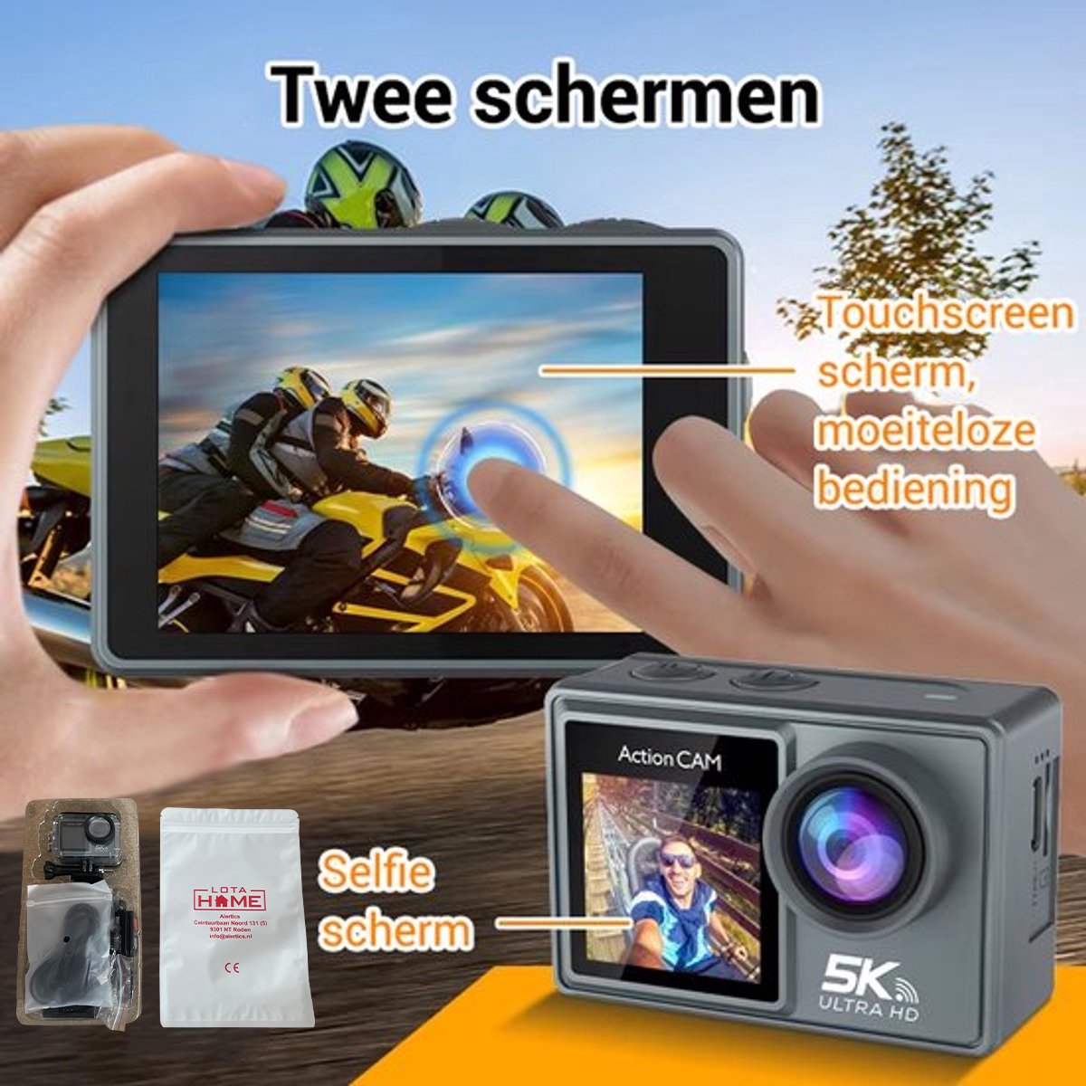 LotaHome Action Camera 5K Full HD 64GB