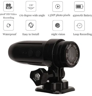 Merkloos Motorhelm Actioncam