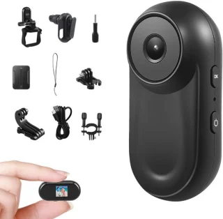 Mini actiecamera 1080p lichaamscamera met magneet en accessoires voor motorfiets, fiets en sport
