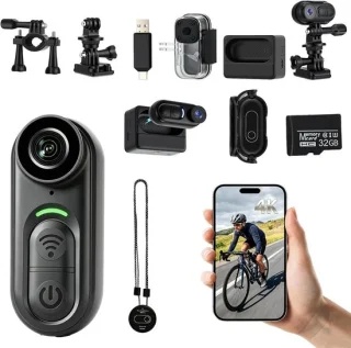 Mini actiecamera – zwart – 4k met oplaadcase en wifi