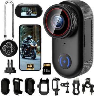 Mini action camera 4K WiFi compacte bodycam met magnetische bevestiging