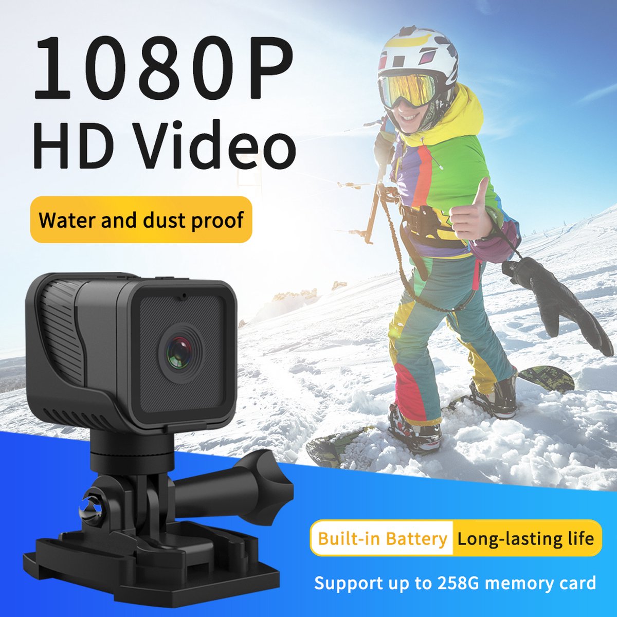 Mini Camera 1080P WiFi Waterdichte Actiecamera
