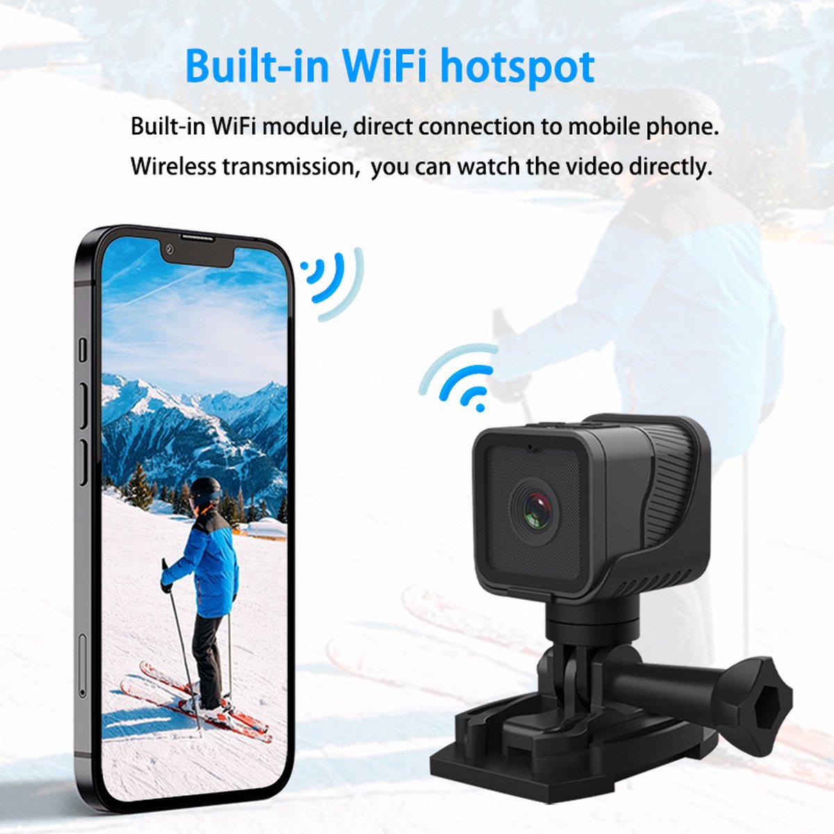 Mini Camera 1080P WiFi Waterdichte Actiecamera