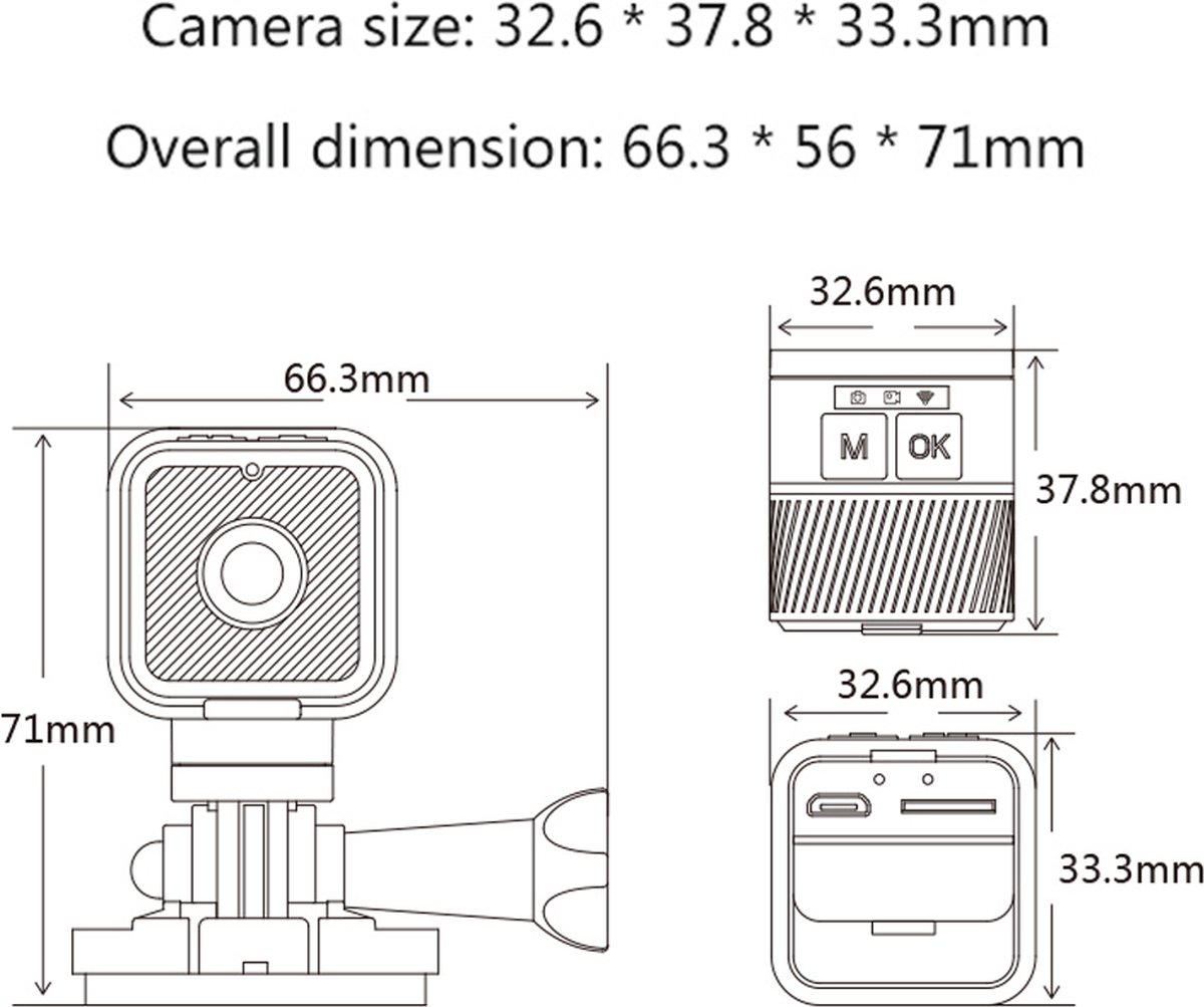 Mini Camera 1080P WiFi Waterdichte Actiecamera