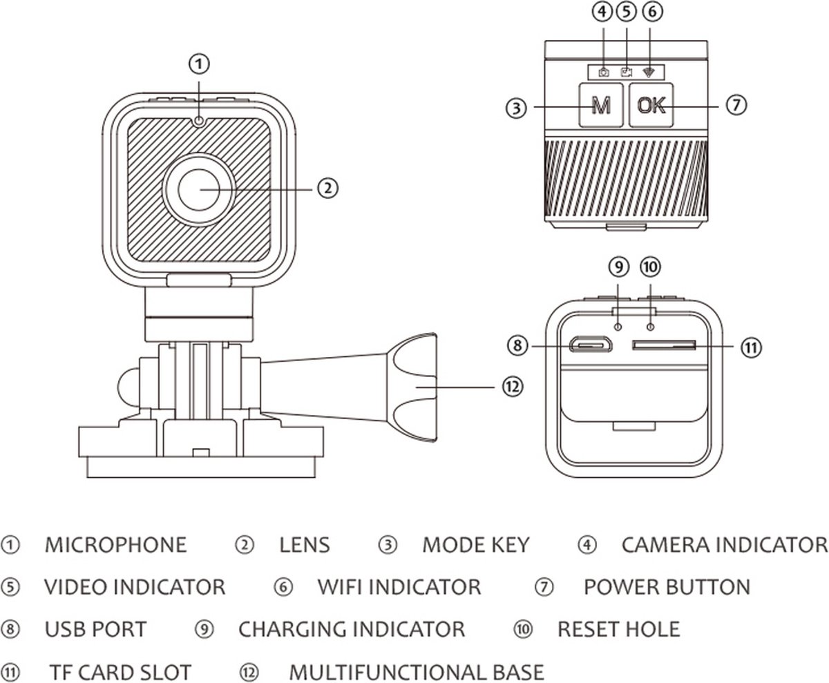 Mini Camera 1080P WiFi Waterdichte Actiecamera