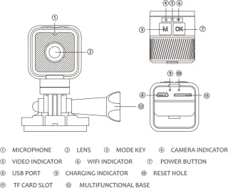 Mini Camera 1080P WiFi Waterdichte Actiecamera