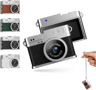 Mini keychain camera 1080p 20MP met retro design