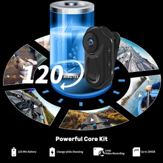 Mini-Sportcamera Vlog- en Actiecamera (Zwart)