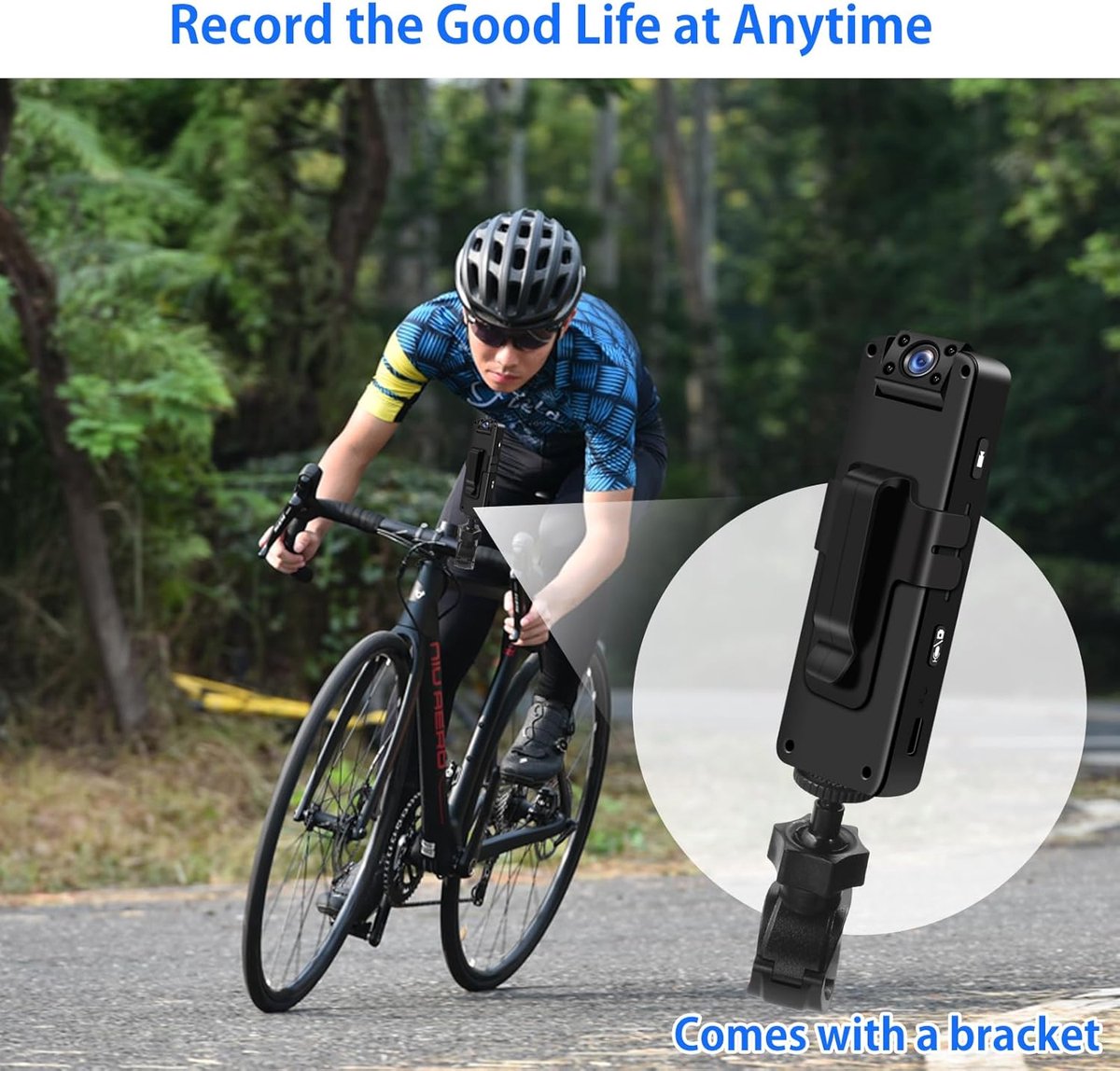 MKSS® Bodycam Action Cam 180º Draaibaar Zwart