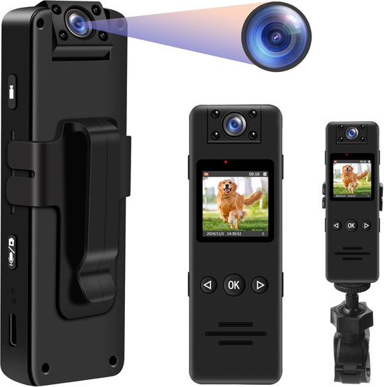 MKSS® Bodycam Action Cam 180º Draaibaar Zwart