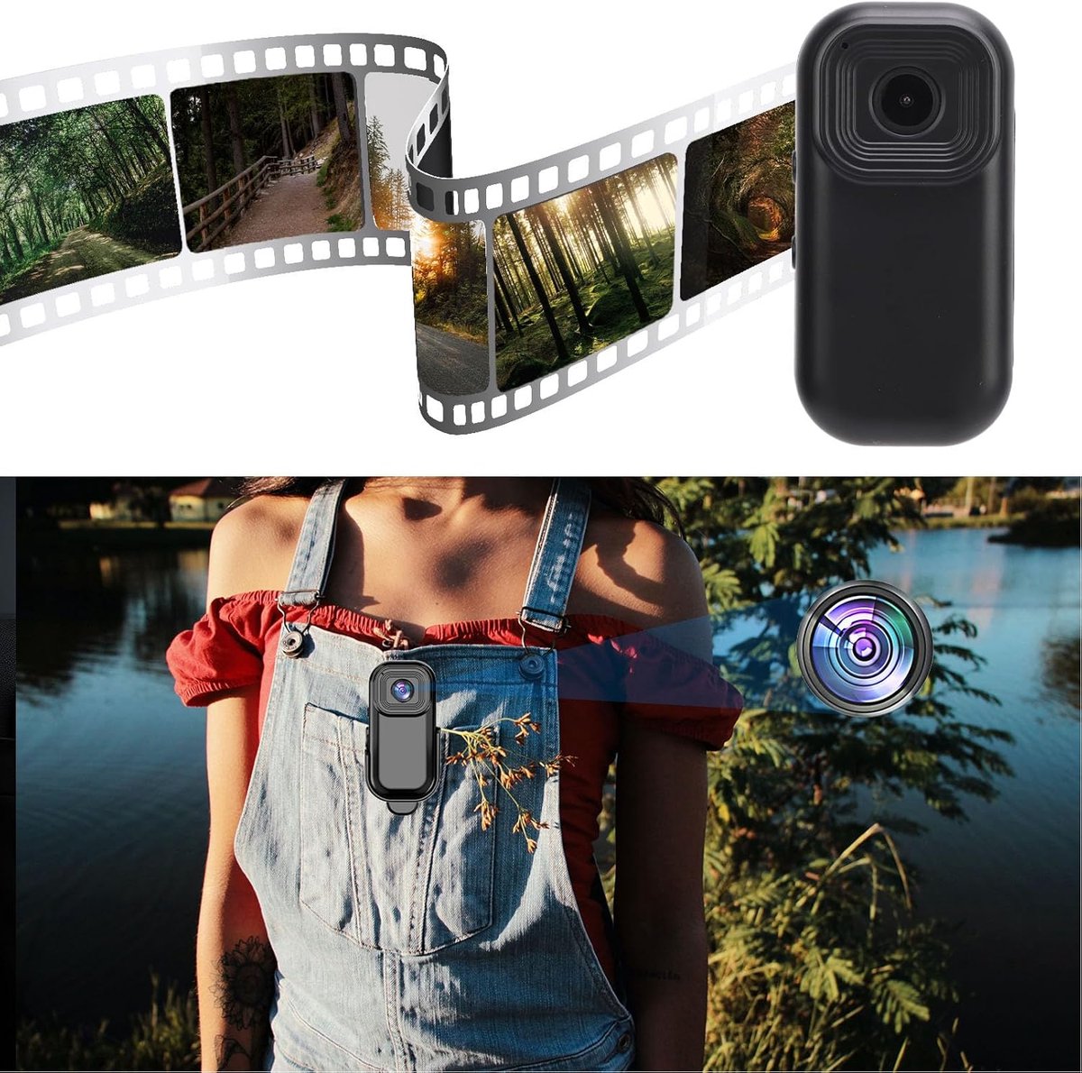 MKSS® Bodycam Action Cam 180º Zwart