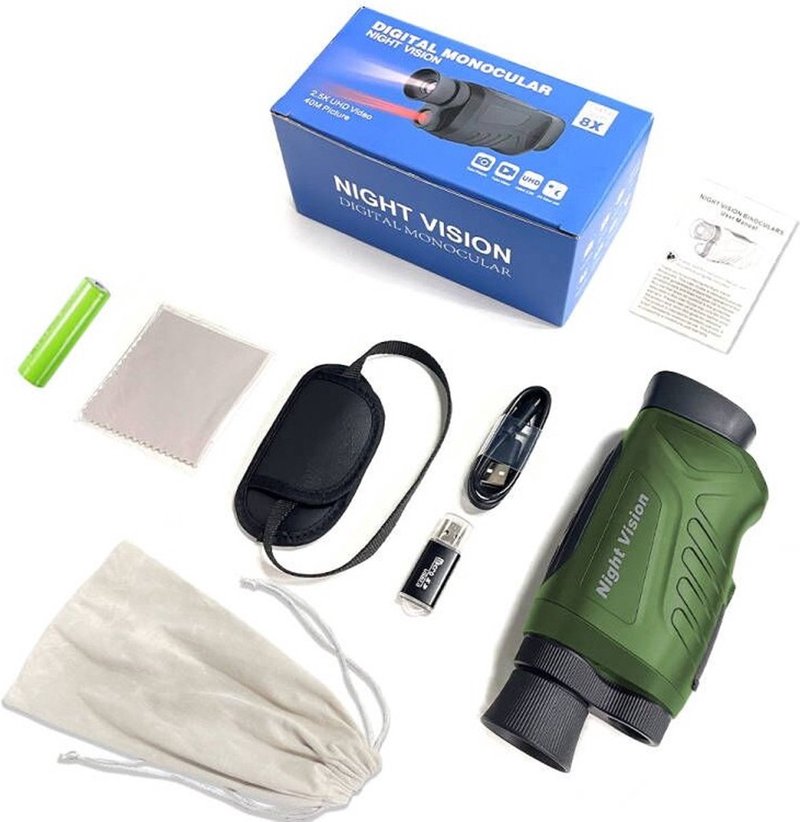 Nachtkijker 2 Inch Scherm 6x Optische Zoom incl. Beschermhoes en Kaartlezer