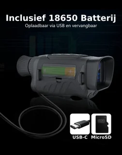 Nachtkijker 2 Inch Scherm 6x Optische Zoom incl. Beschermhoes en Kaartlezer