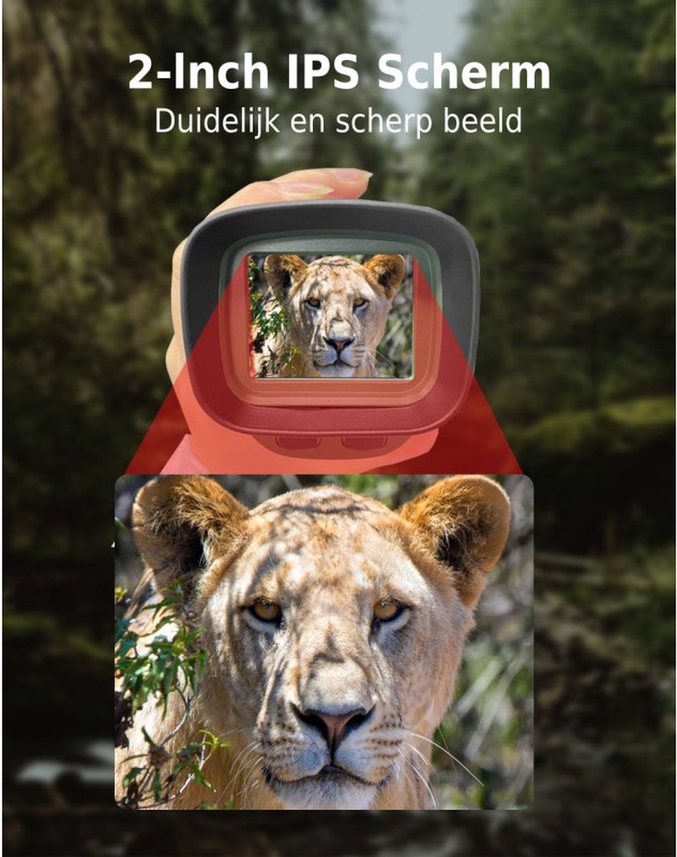 Nachtkijker 2 Inch Scherm 6x Optische Zoom incl. Beschermhoes en Kaartlezer