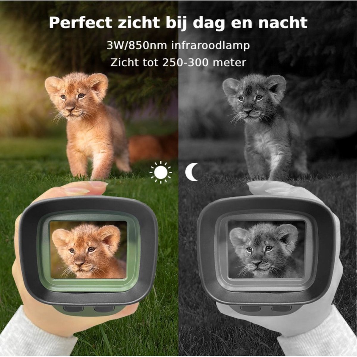 Nachtkijker 2 Inch Scherm 6x Optische Zoom incl. Beschermhoes en Kaartlezer