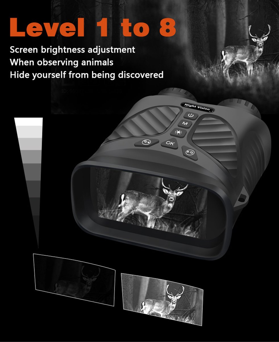 Nachtkijker FullHD camera met 10x optische zoom en 32GB geheugen