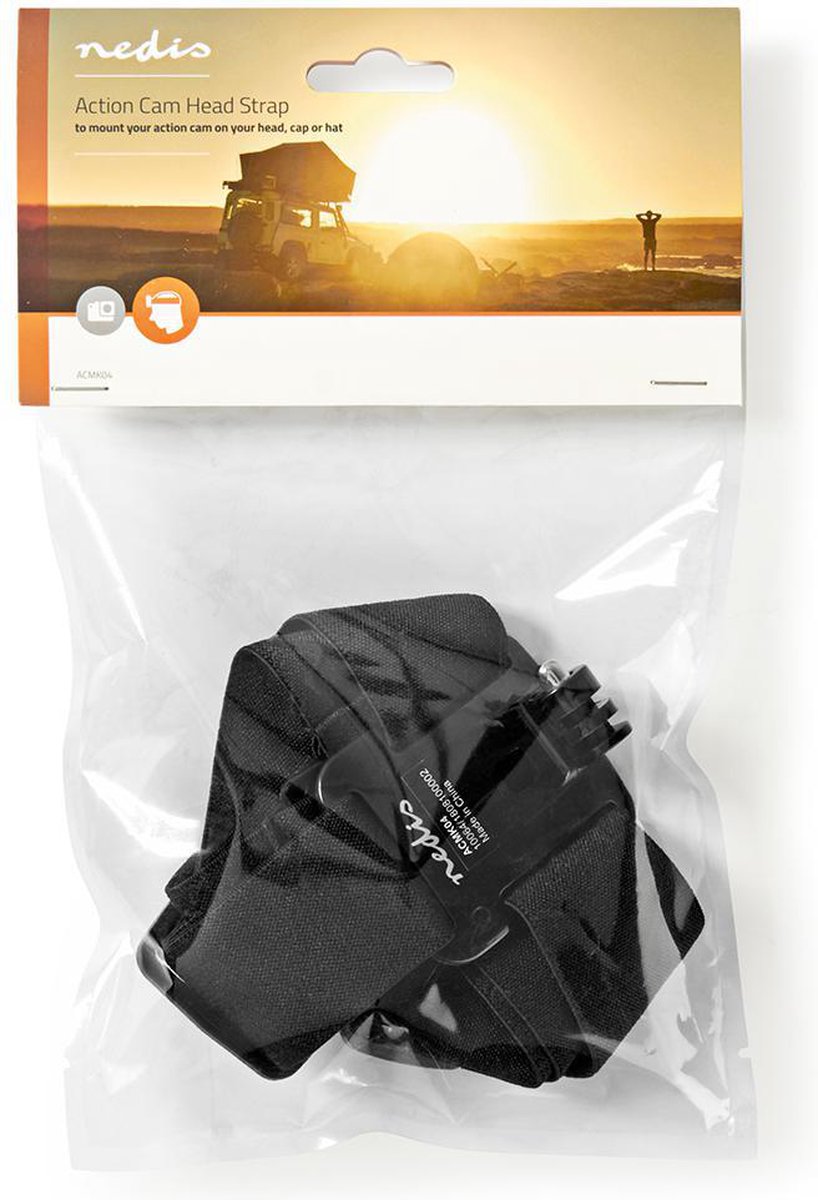 Nedis Action Cam Hoofdband Zwart
