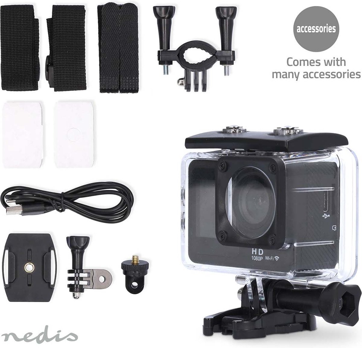 Nedis Action Camera 1080P 12MP Wi-Fi
