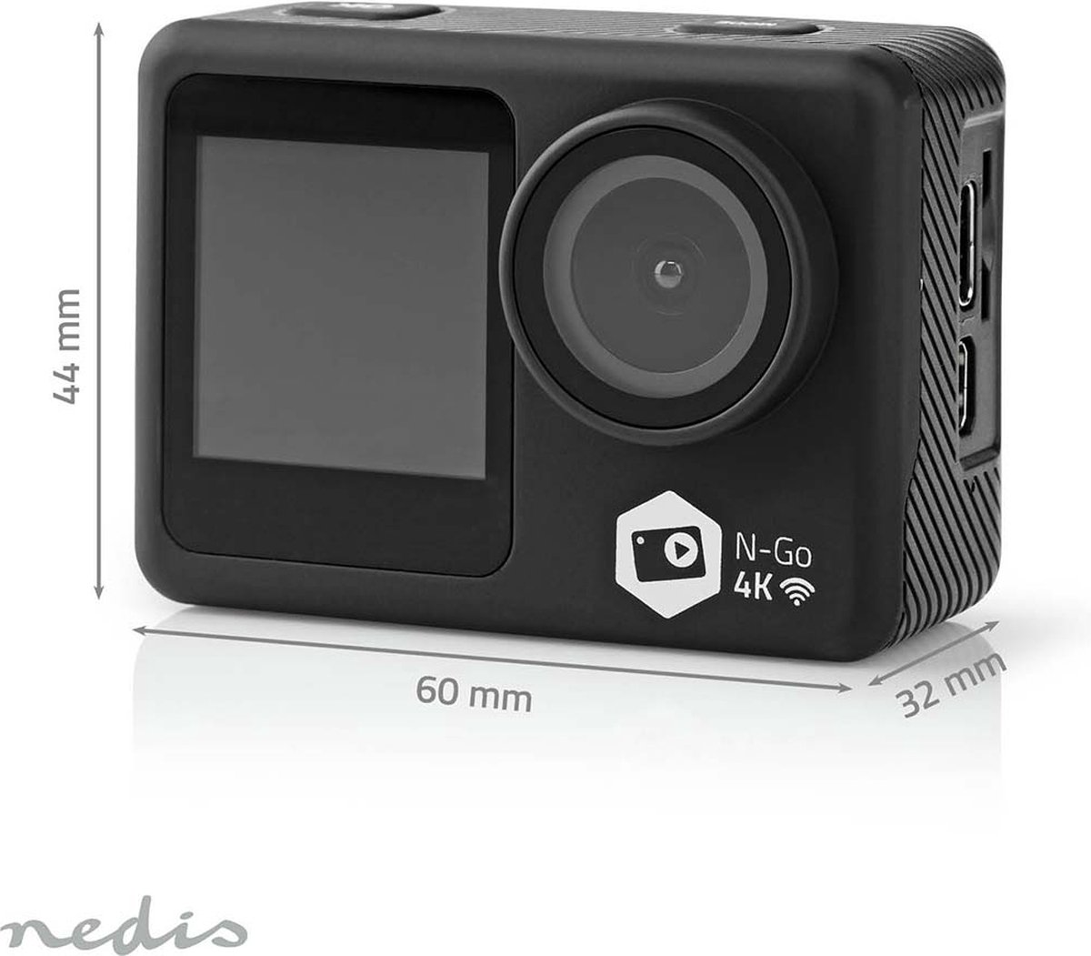 Nedis Action Camera 4K 16MP Dual Screen WiFi