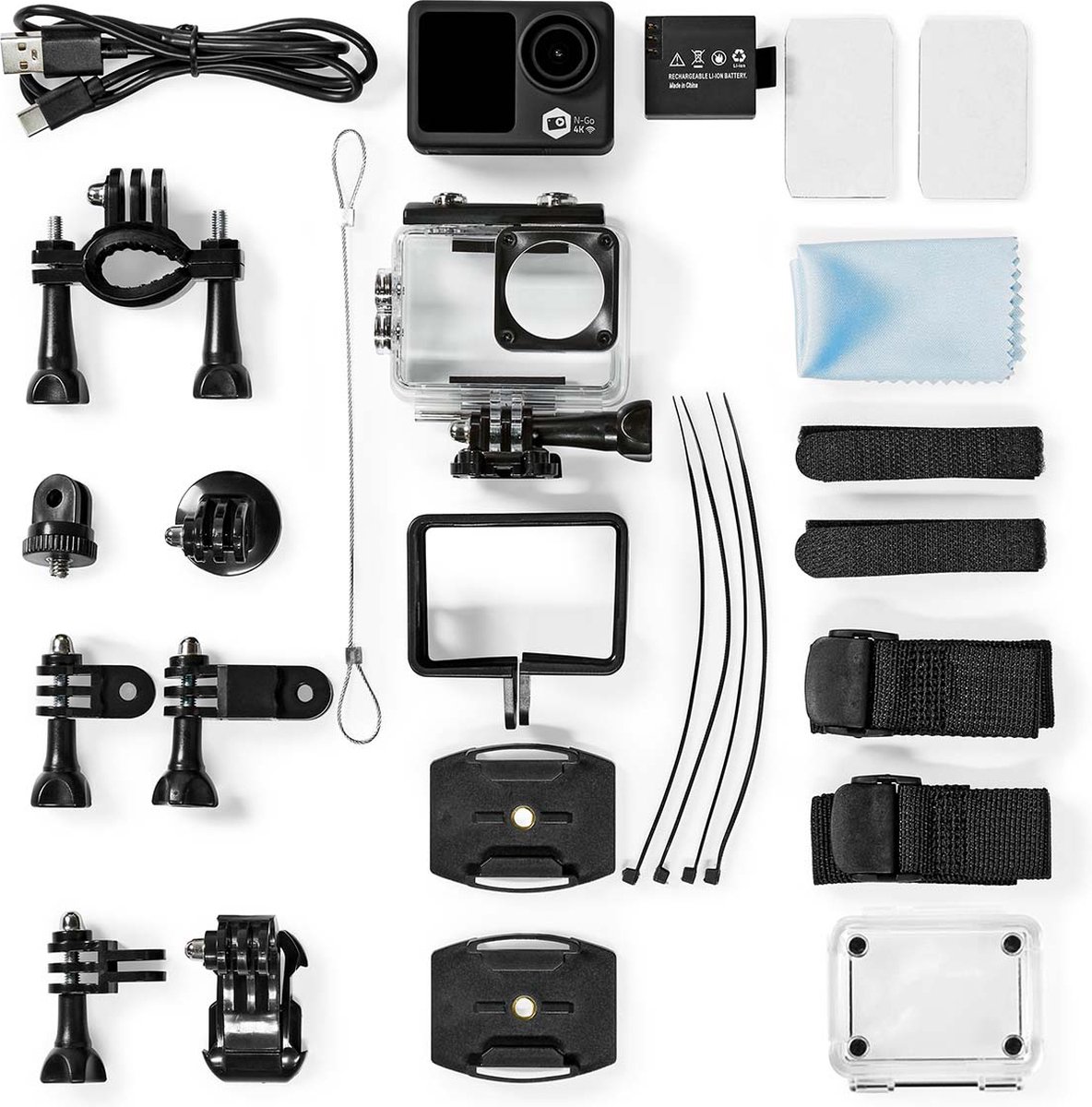 Nedis Action Camera 4K 16MP Dual Screen WiFi