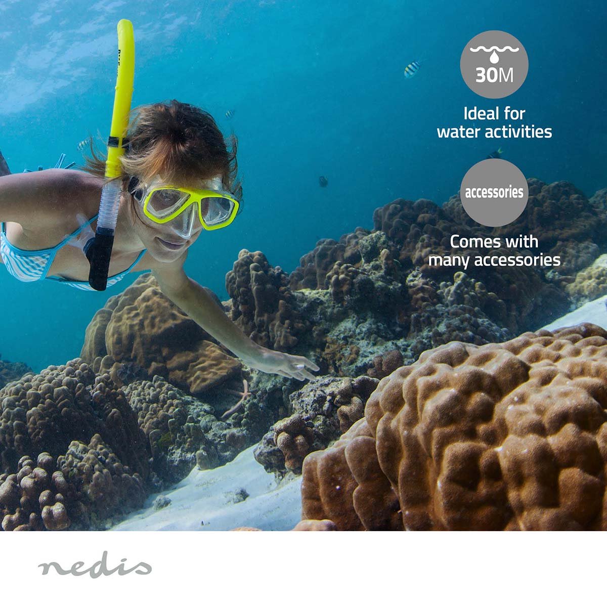 Nedis Action Camera 4K 16MP Dual Screen WiFi