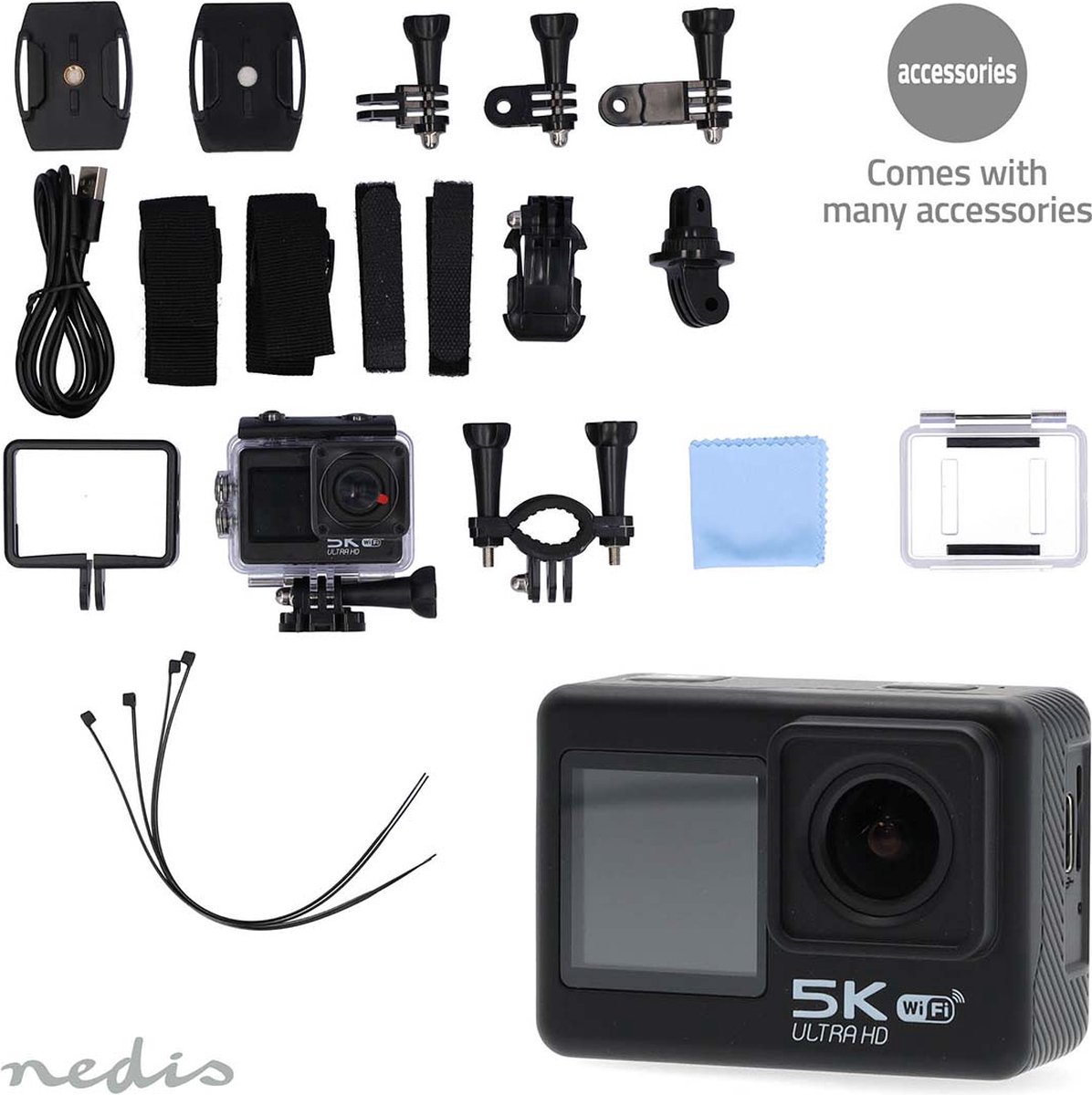 Nedis Action Camera 5K Dual Screen WiFi