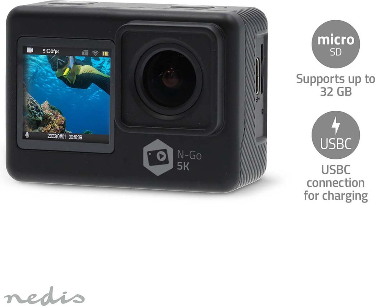 Nedis Action Camera 5K Dual Screen WiFi
