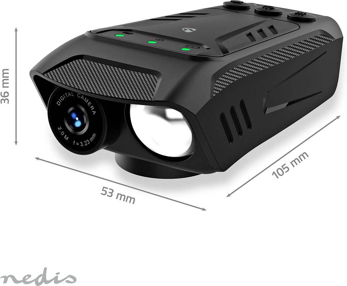 Nedis Fietscamera 2MP 1080p Zwart