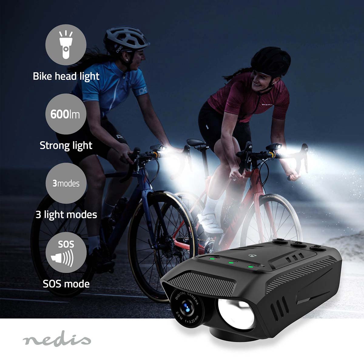 Nedis Fietscamera 2MP 1080p Zwart
