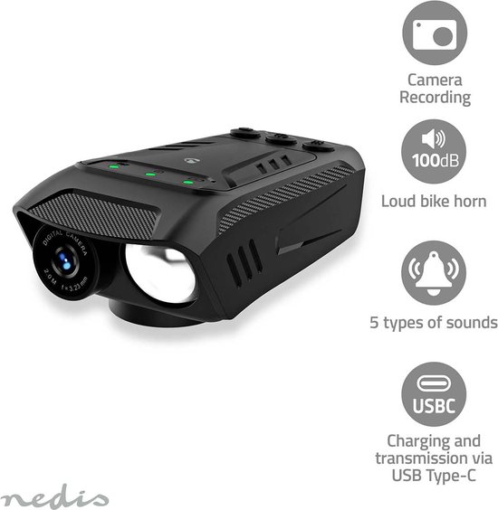 Nedis Fietscamera 2MP 1080p Zwart