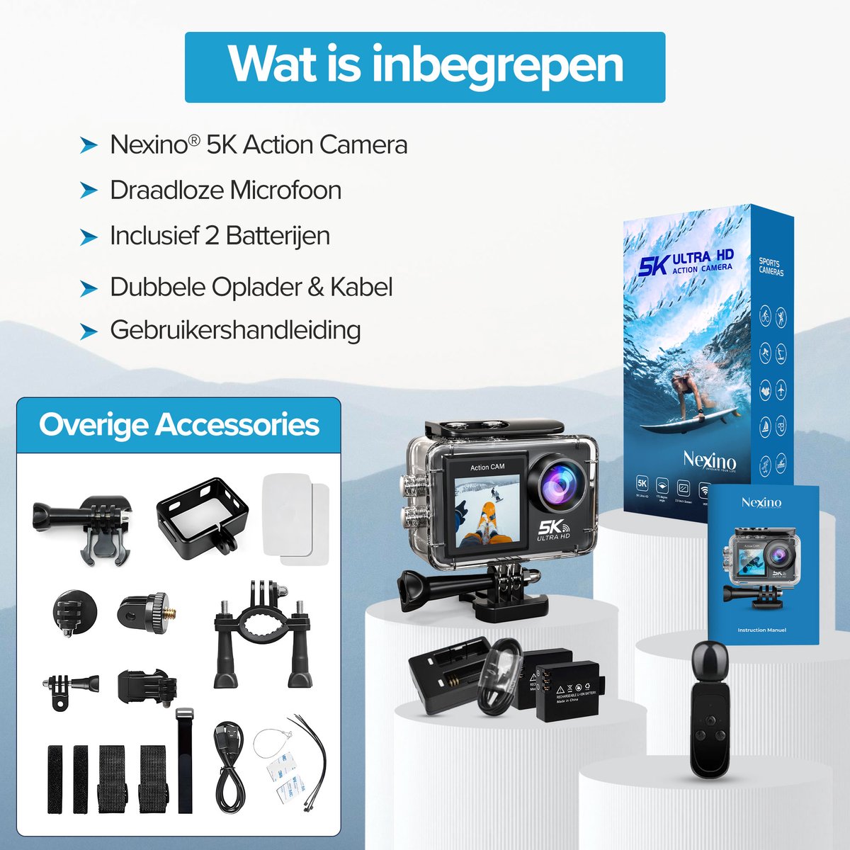 Nexino 5K Action Camera Touchscreen