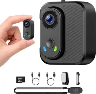 NIVA bodycam mini action camera 64GB zwart