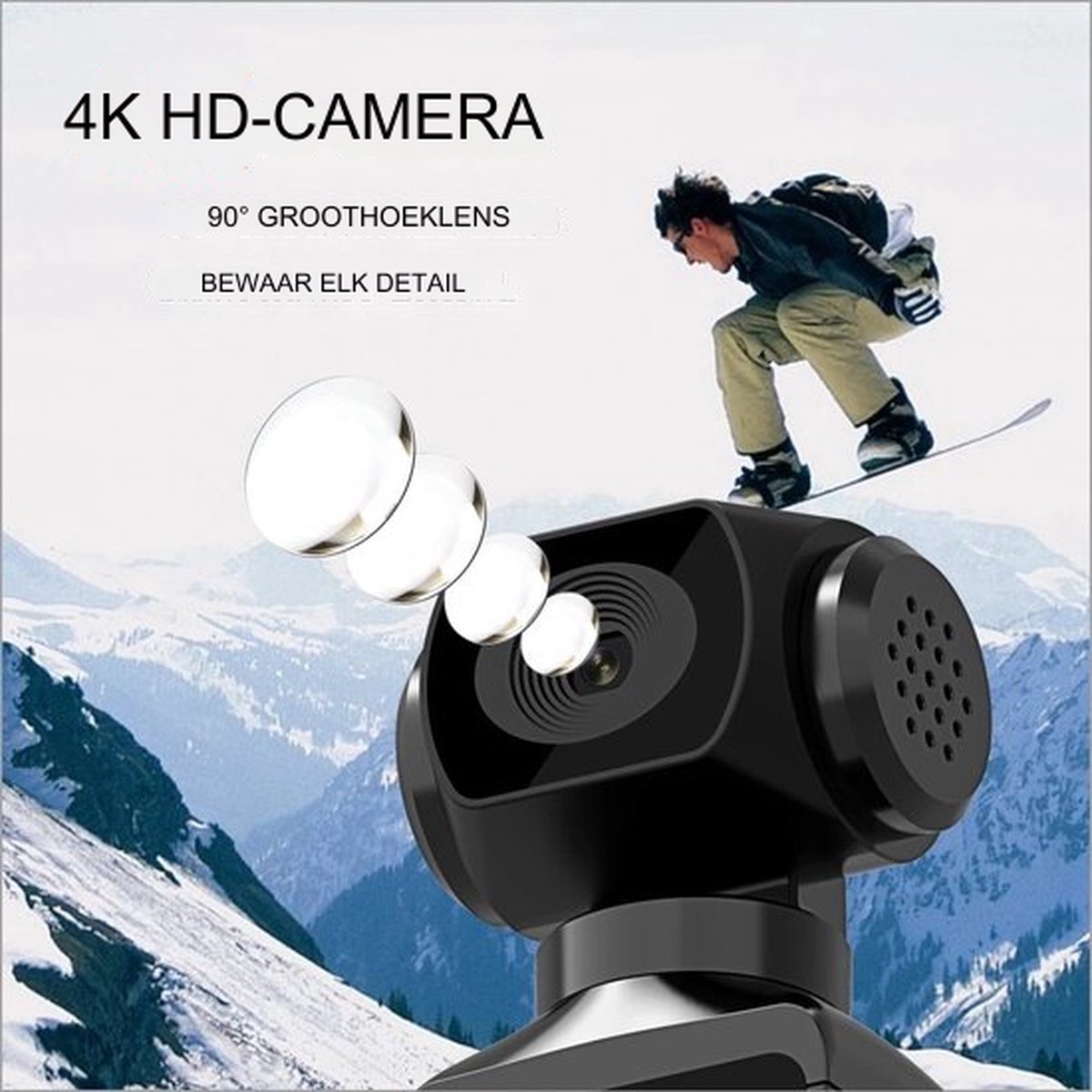 NovaWare 4K Pocket Camera Actie Camera Mini 32GB