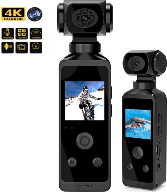 NovaWare 4K Pocket Camera Actie Camera Mini 32GB