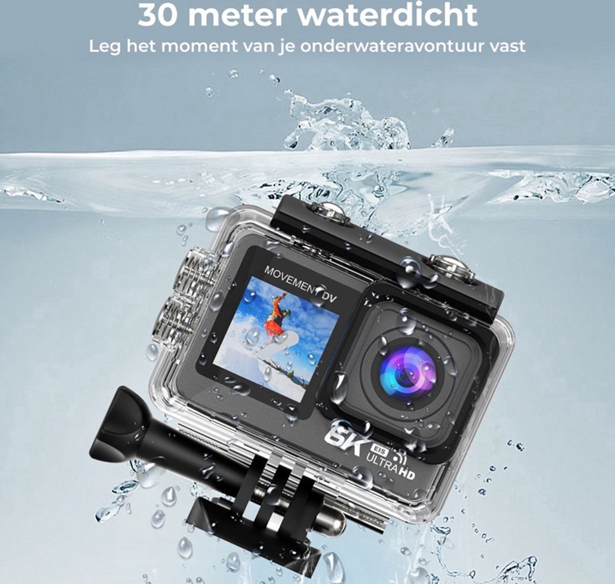 NovaWare Action Camera 6K Ultra 4K 60FPS Waterdicht
