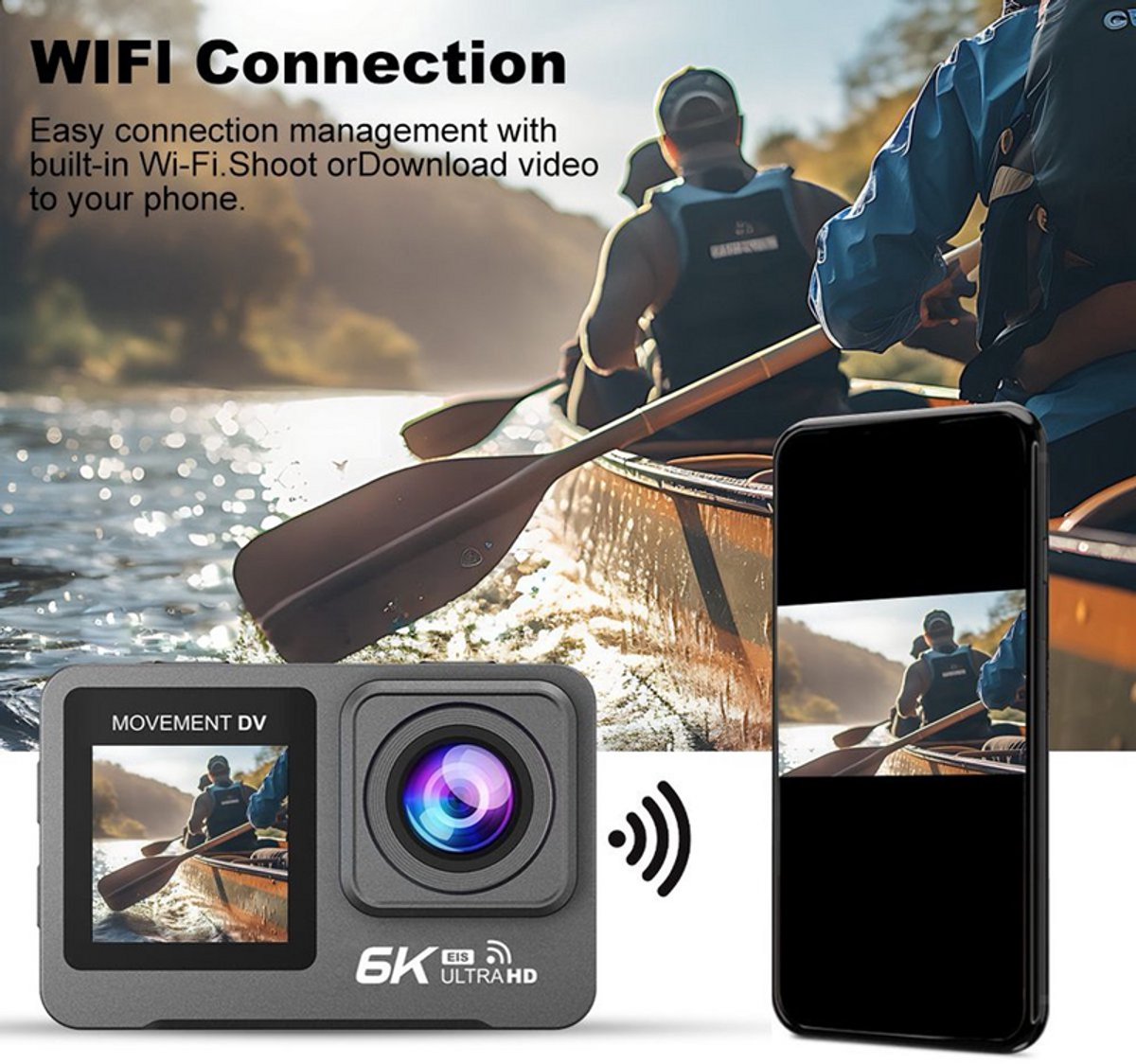 NovaWare Action Camera 6K Ultra 4K 60FPS Waterdicht