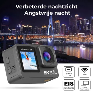 NovaWare Action Camera 6K Ultra 4K 60FPS Waterdicht