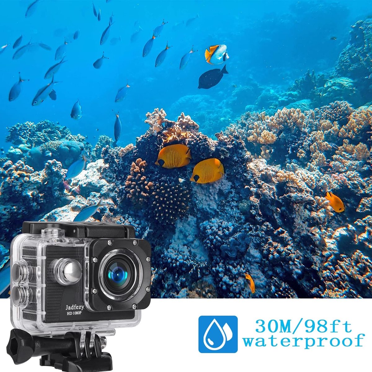 Onderwatercamera 12 MP Ultra HD 1080p Zwart