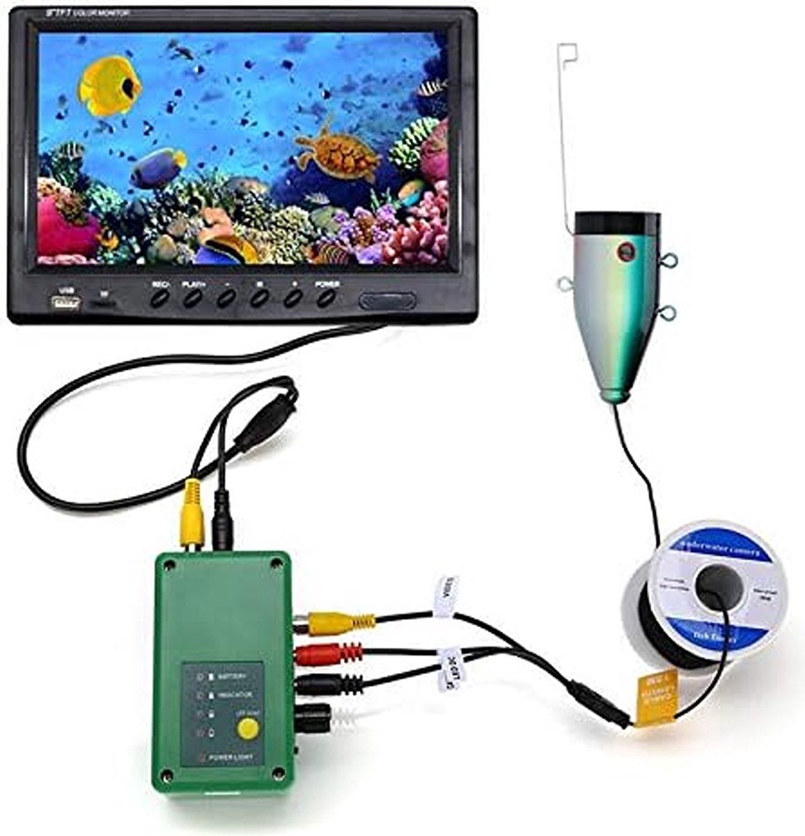 Onderwatercamera Visserij 7 Inch HD 1080P Waterdicht in Koffer