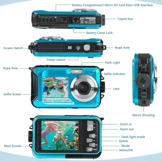Onderwatercamera - Waterdichte digitale camera