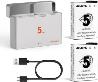 Oplaadbare actiebatterijen voor camera’s, 2 stuks