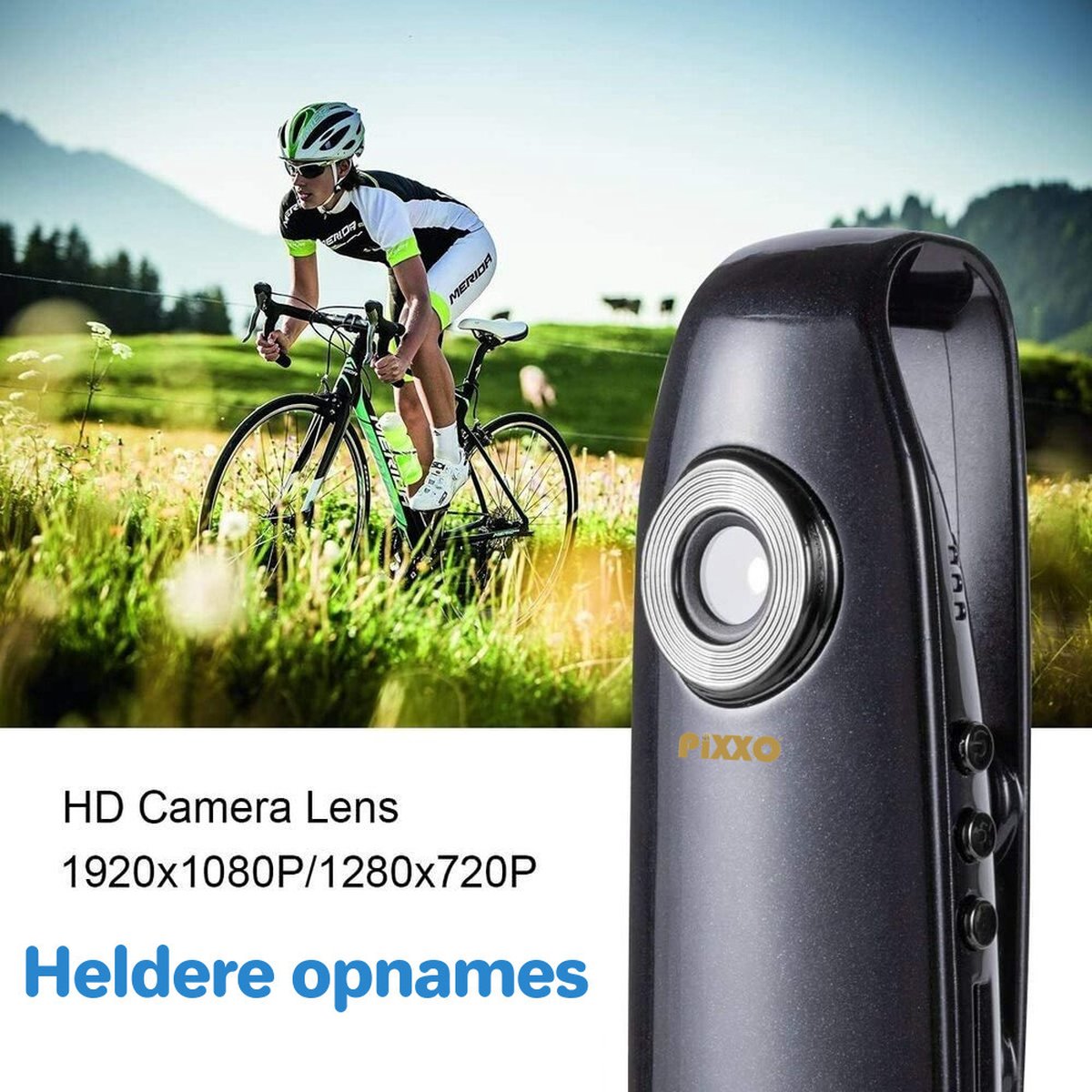 PiXXO Bodycam Full HD 1080P met Clip en Magneet 32GB