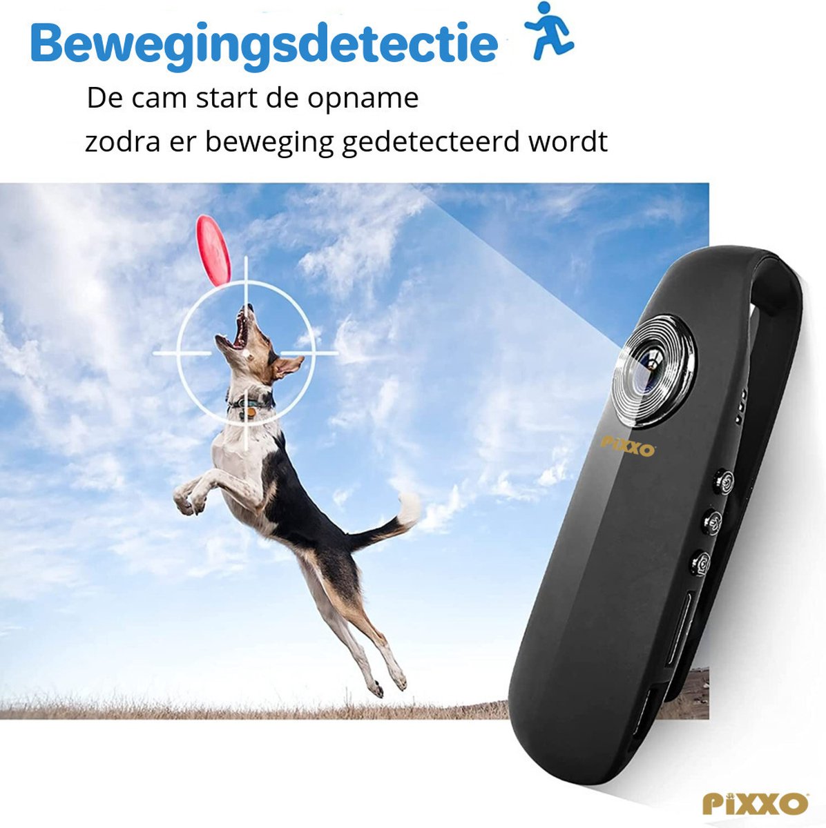 PiXXO Bodycam Full HD 1080P met Clip en Magneet 32GB