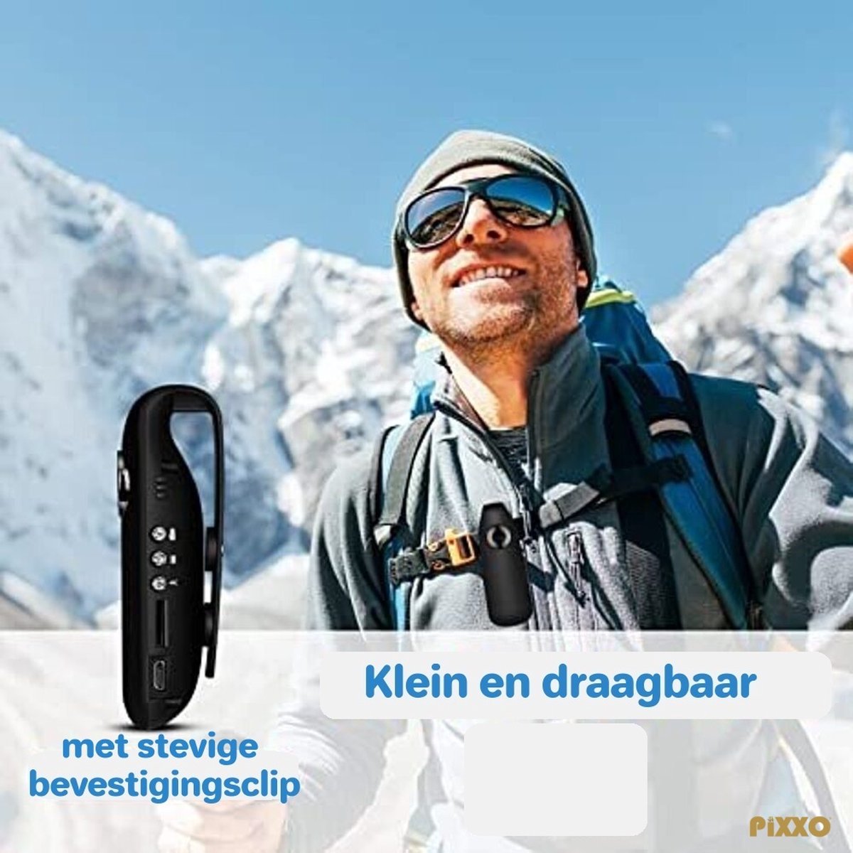 PiXXO Bodycam Full HD 1080P met Clip en Magneet 32GB