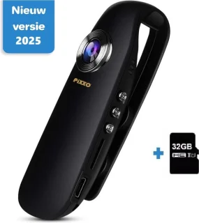PiXXO Bodycam Full HD 1080P met Clip en Magneet 32GB
