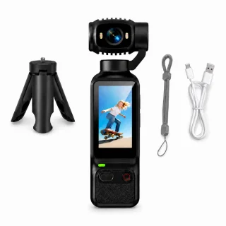 De Pocket Camera 4K - Mini actioncamera met draaibare lens - Zwart in één oogopslag